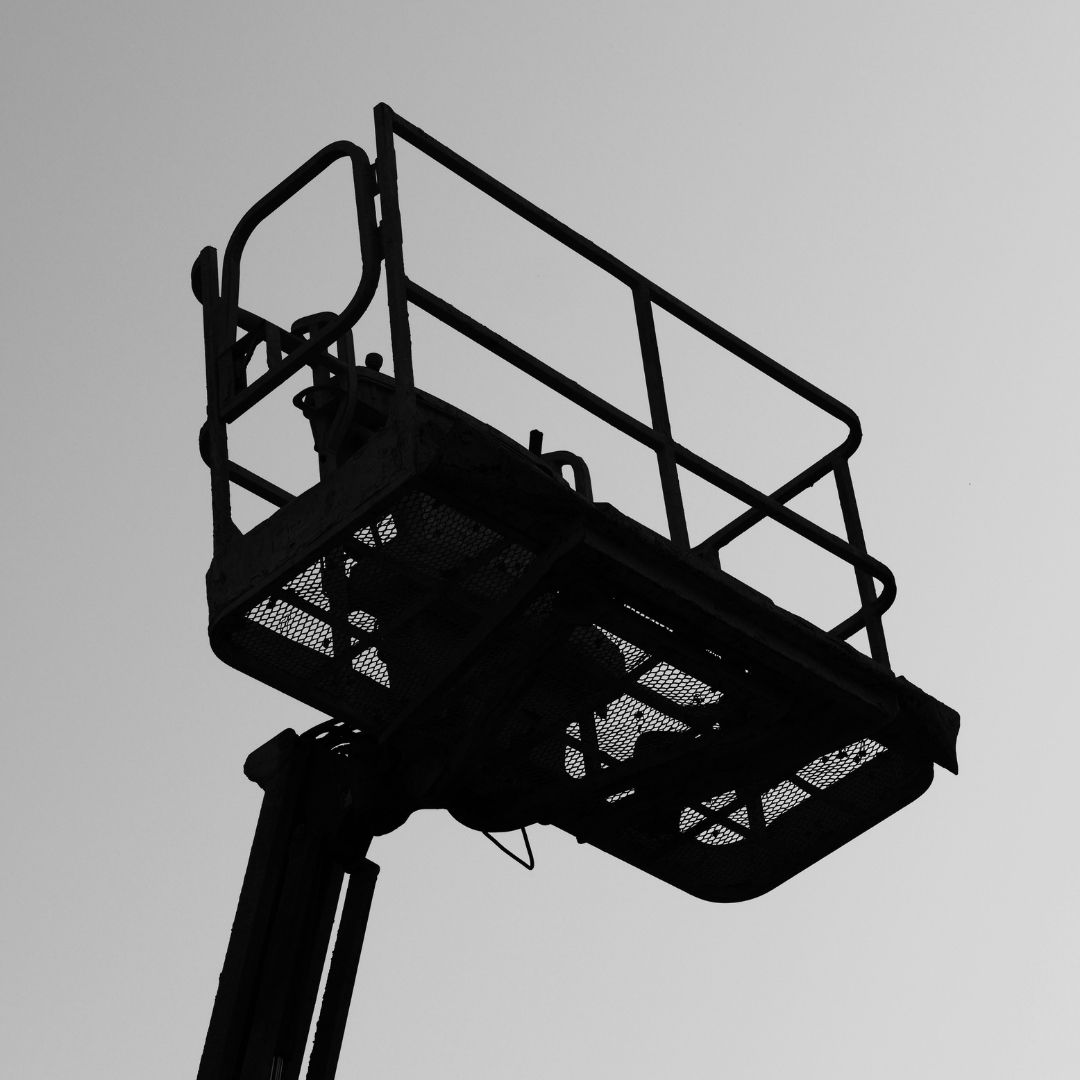 Shadow of mobile elevated work platform