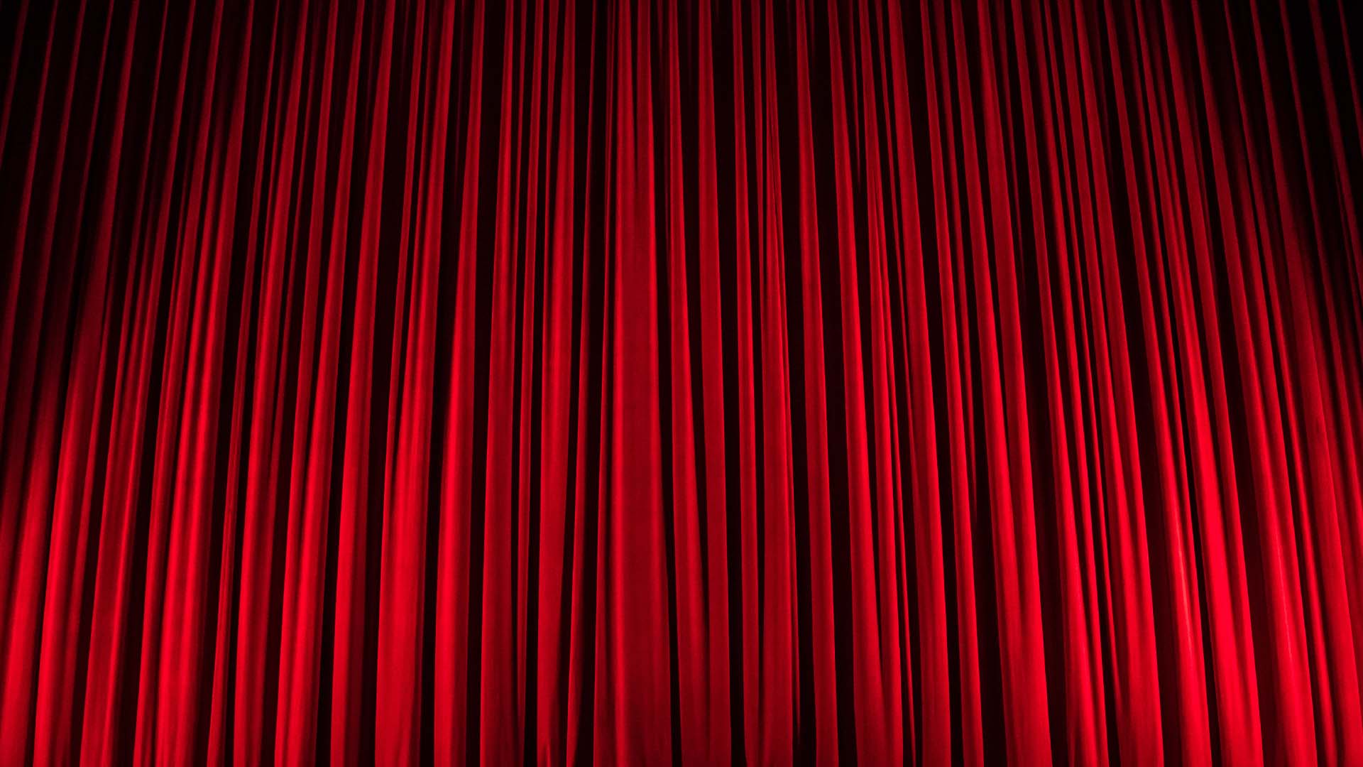Close-up of red theatre curtains