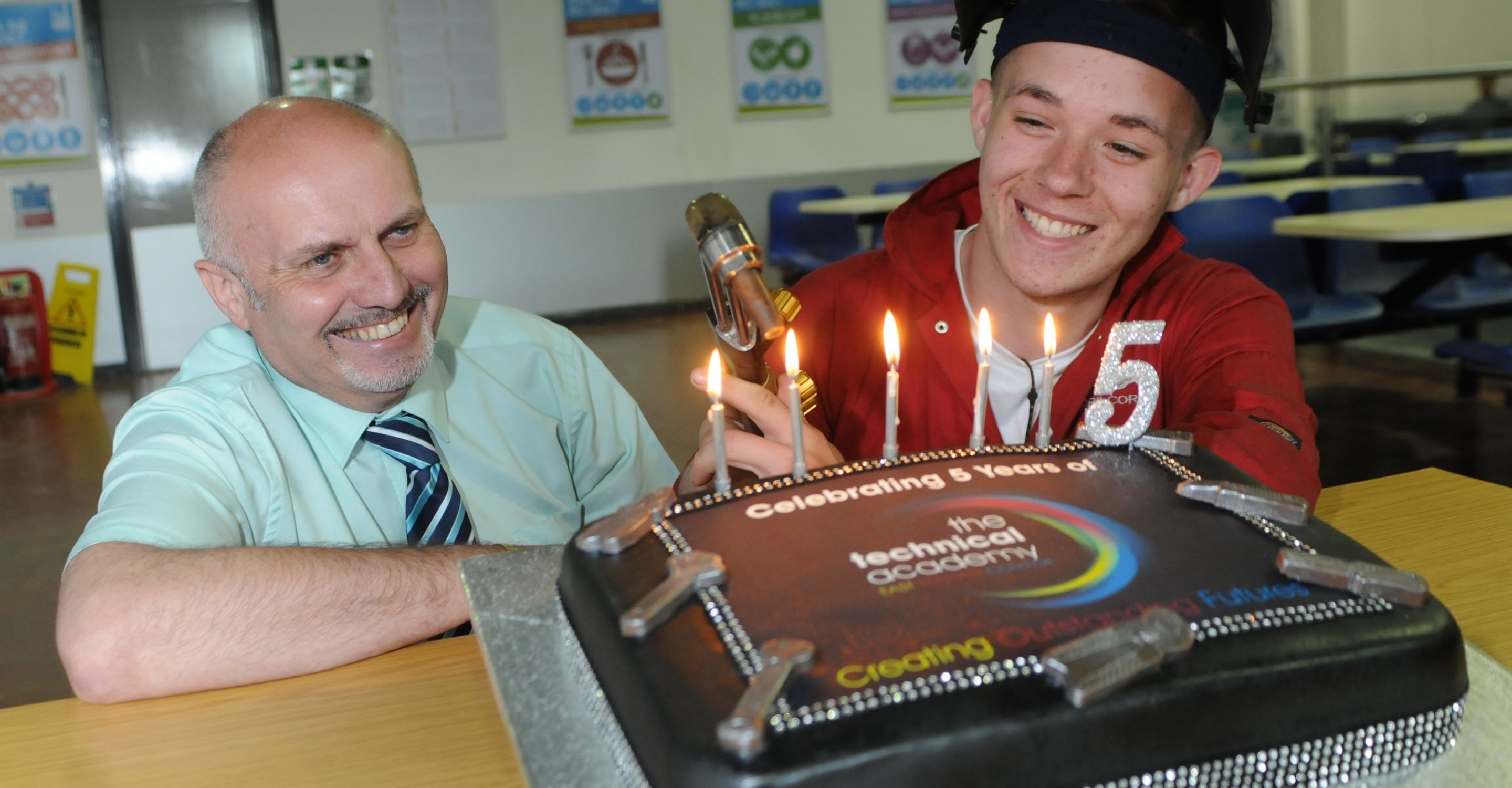 Centre Manager Rob Hutchinson with engineering student Scott Gowens