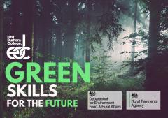 Picture of a forest with the wording: Green skills for the future