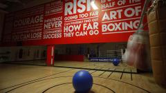 East Durham College Boxing Gym with a large blue ball