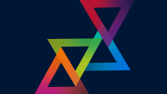 Abstract triangles on navy background
