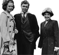 Former Houghall student George standing with his girlfriend and wife