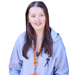 Student in grey hoodie