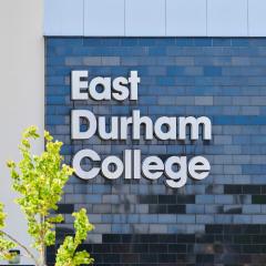 East Durham College written on side of building